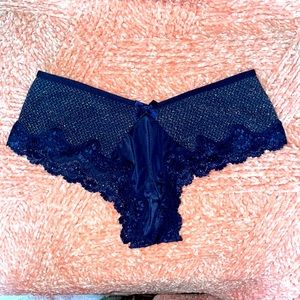 Victoria’s Secret Silver Sparkly Criss Cross Back Panty / S